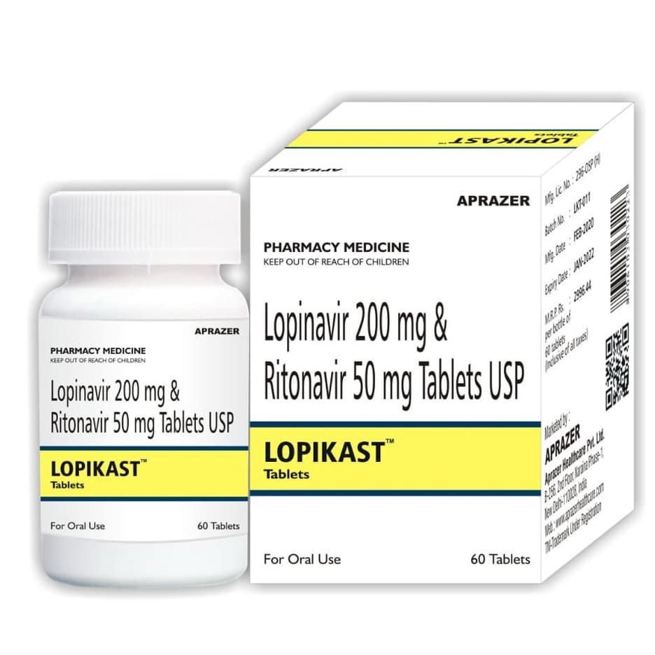 Lopikast (Лопикаст) лопинавир 200 мг+ ритонавир 50 мг